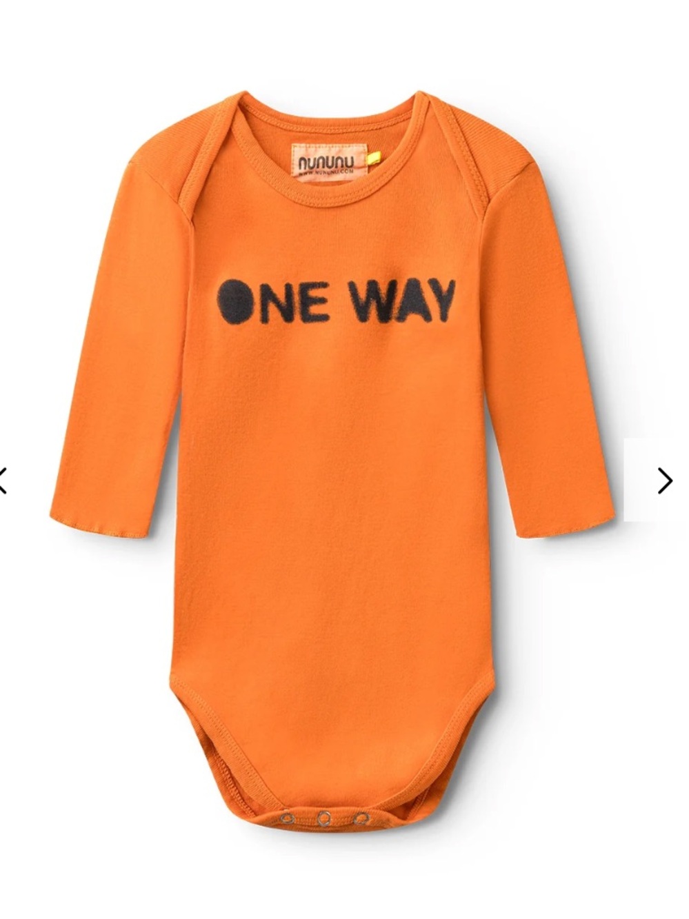 Nununu orange one way long sleeve Onesie 0-3 months